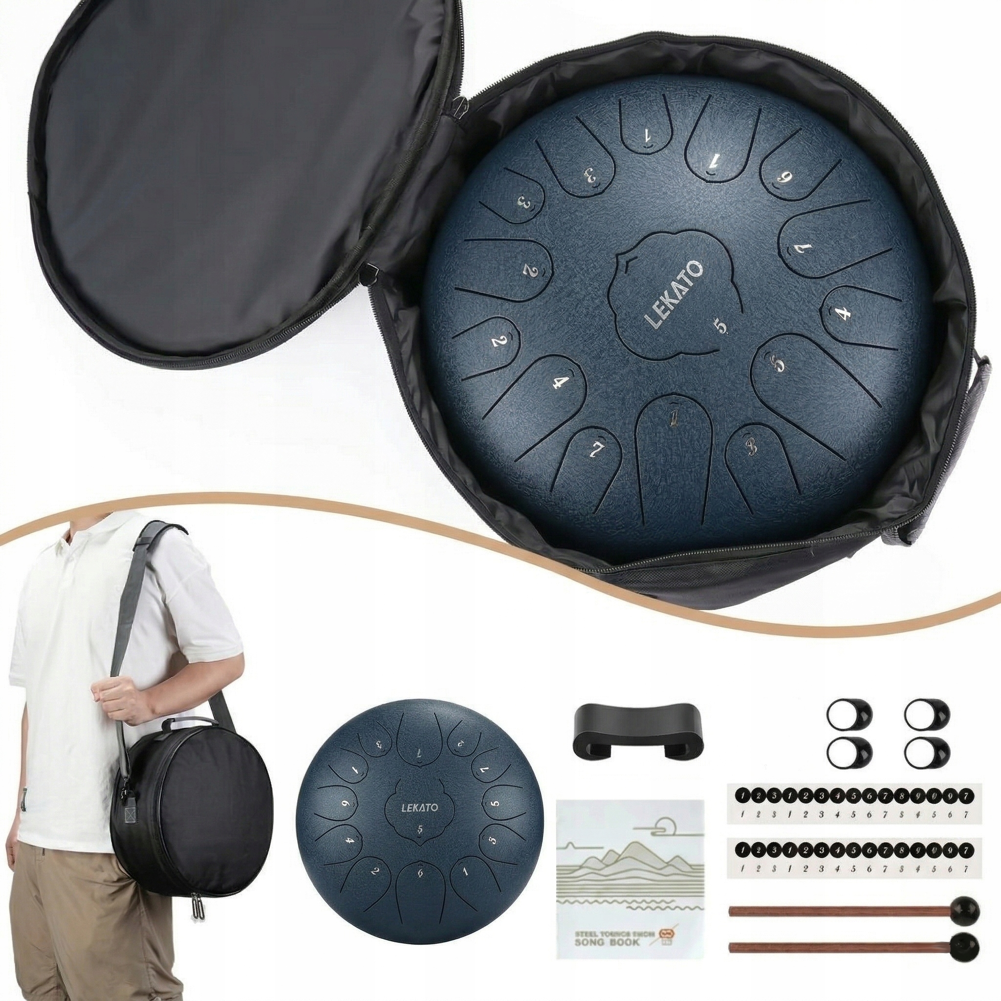 LEKATO Bęben językowy stalowy bęben językowy (30 cm, 13 nut w C) - obrazek 8