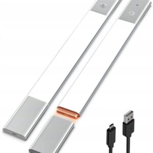 Bezprzewodowe oświetlenie szafki 38 cm LED czujnik ruchu ściemniane, 2 szt.