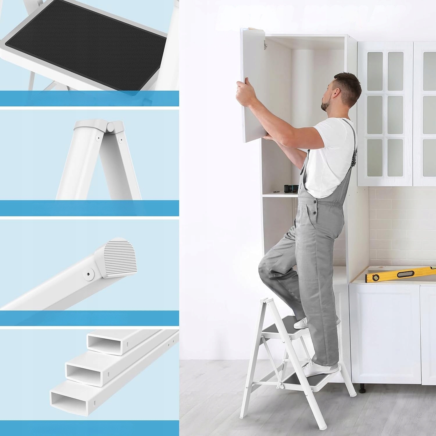 Drabina HBTower dwustopniowa, składana, nośność 150 kg - obrazek 9