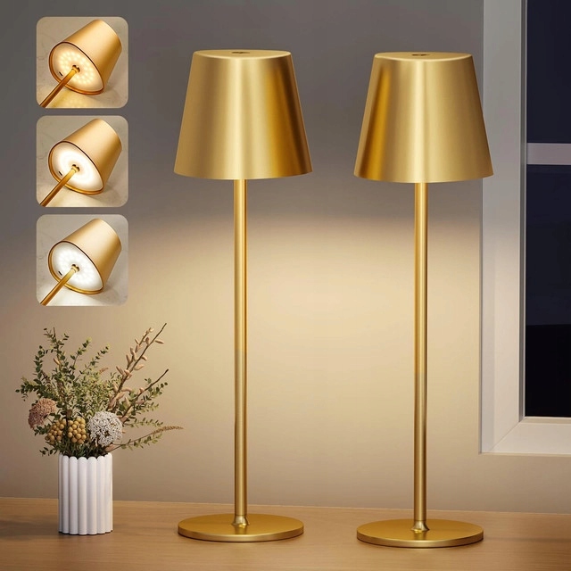 Zestaw 2 bezprzewodowych LAMP STOŁOWYCH PreeOtti, ściemnialna LED