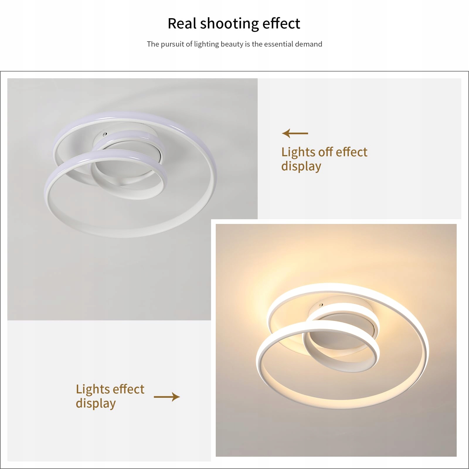 Lampa sufitowa LED 36W Biały 3000K nowoczesna spiralna do salonu, plafon - obrazek 4