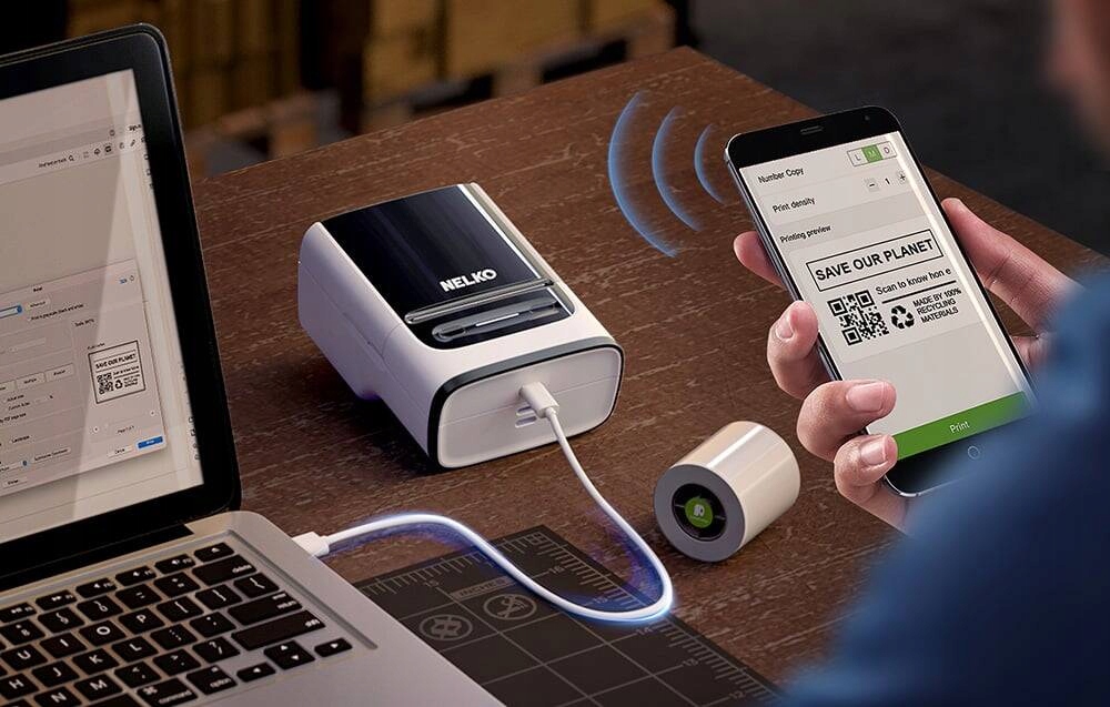 Bezprzewodowa Drukarka Etykiet Notatek Nelko PM220 Aplikacja BT - obrazek 6