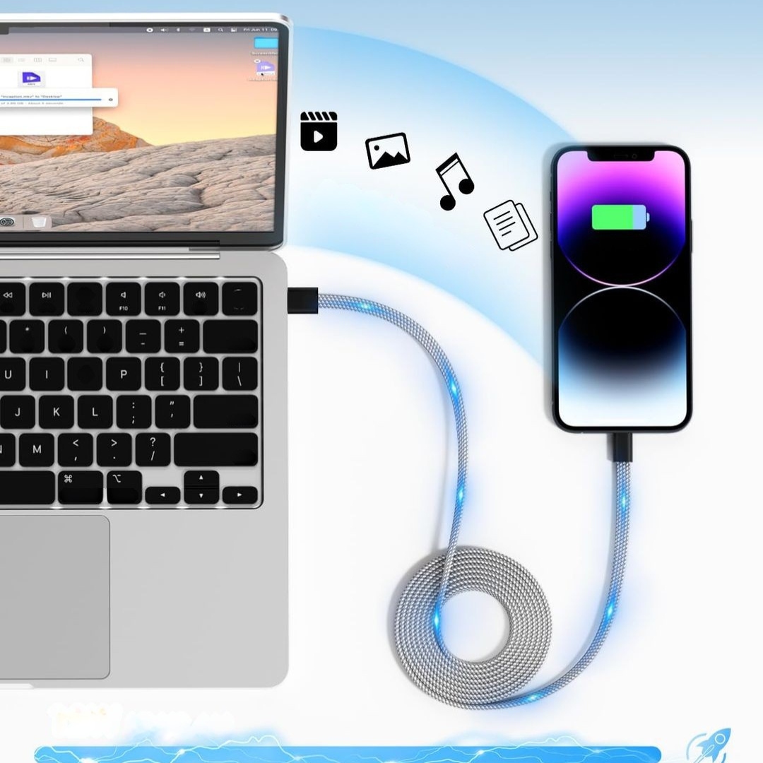 Magtame Magnetyczny kabel USB C do Lightning -1 m kabel iPhone USB C płaski - obrazek 4