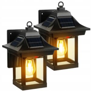 LAMPA SOLARNA ŚCIENNA LED ZEWNĘTRZNA Z CZUJNIKIEM RUCHU– IP65 ZESTAW 2 SZT.