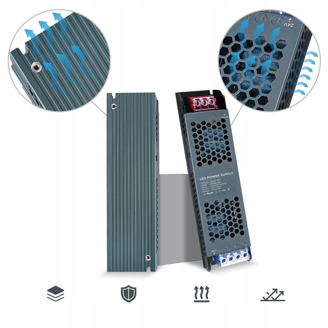 KSIBNW 12V 100W LED zasilacz transformator – Ekstra cienki 8.3A - obrazek 3