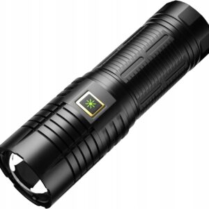 ASORT niezwykle jasna latarka LED Taktyczna Lumen Czarna IPX67