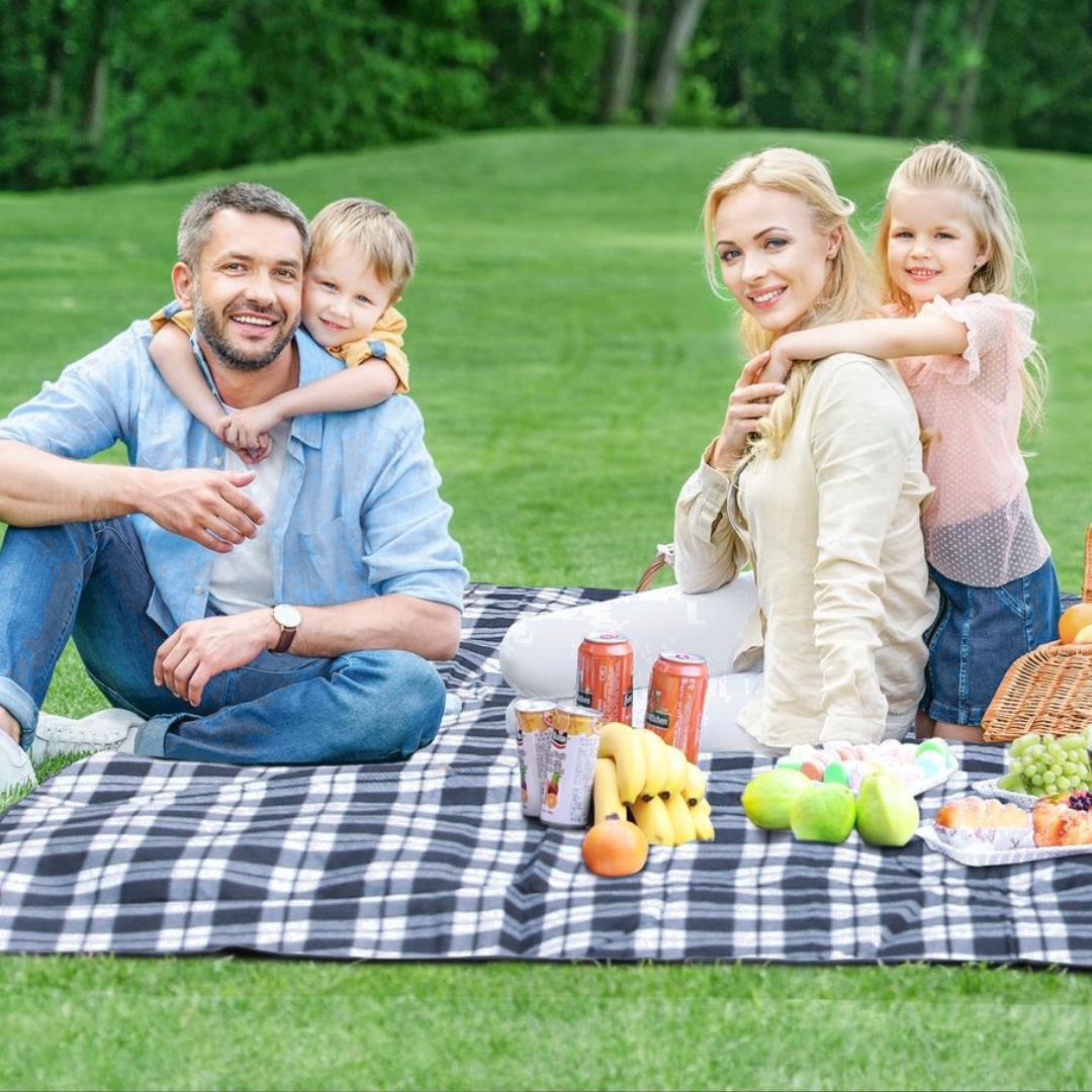 KOC PLAŻOWY XXL 200x200cm DUŻY PIKNIKOWY Z WODOODPORNĄ WARSTWĄ - obrazek 8