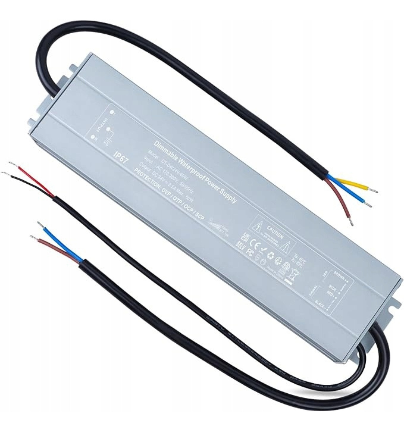 REYLAX LED Trafo wodoodporny, sterownik LED, zasilacz 24V 60W IP67