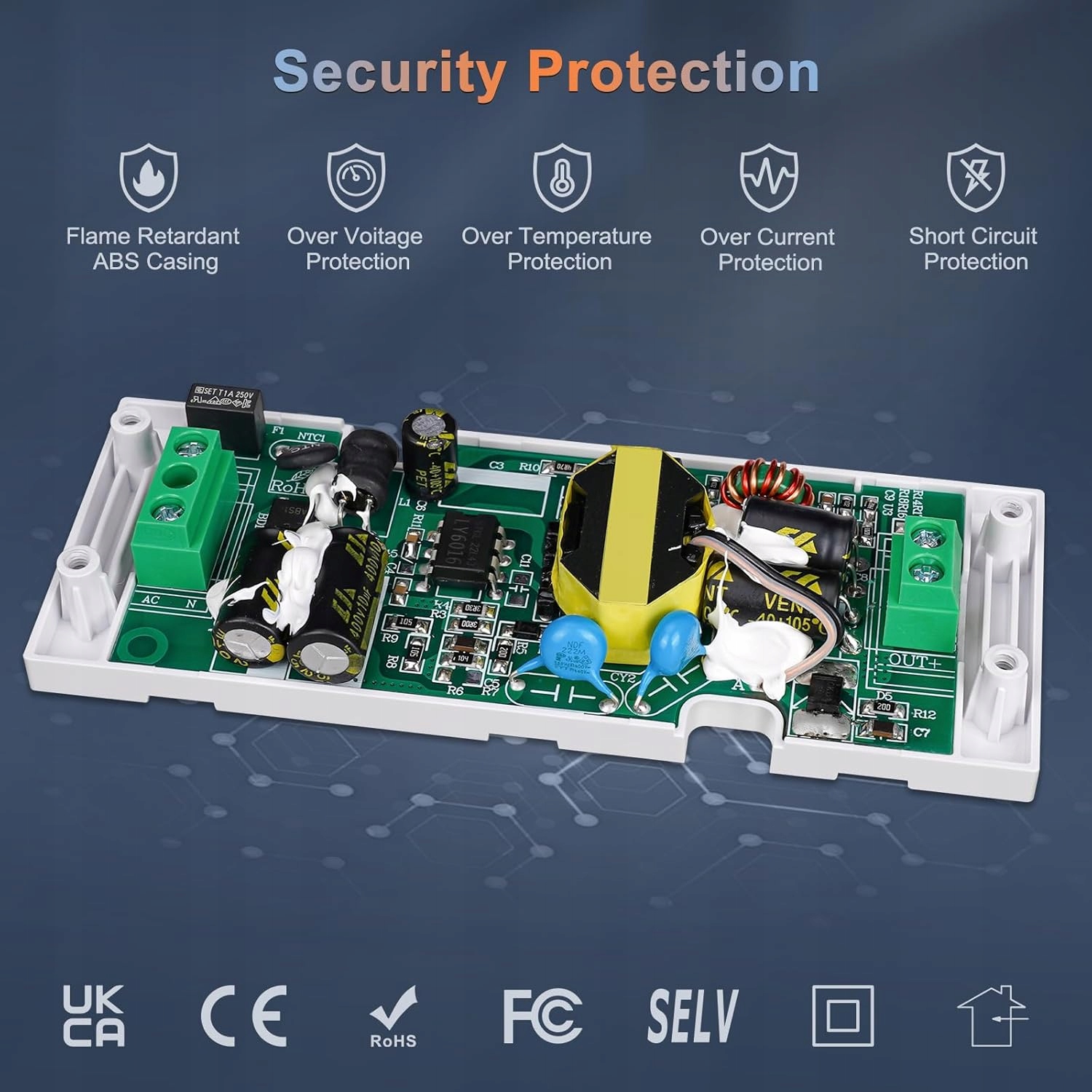 DUSKTEC Zasilacz LED 24 V 15 W Cienki, transformator do taśmy LED sterownik - obrazek 5