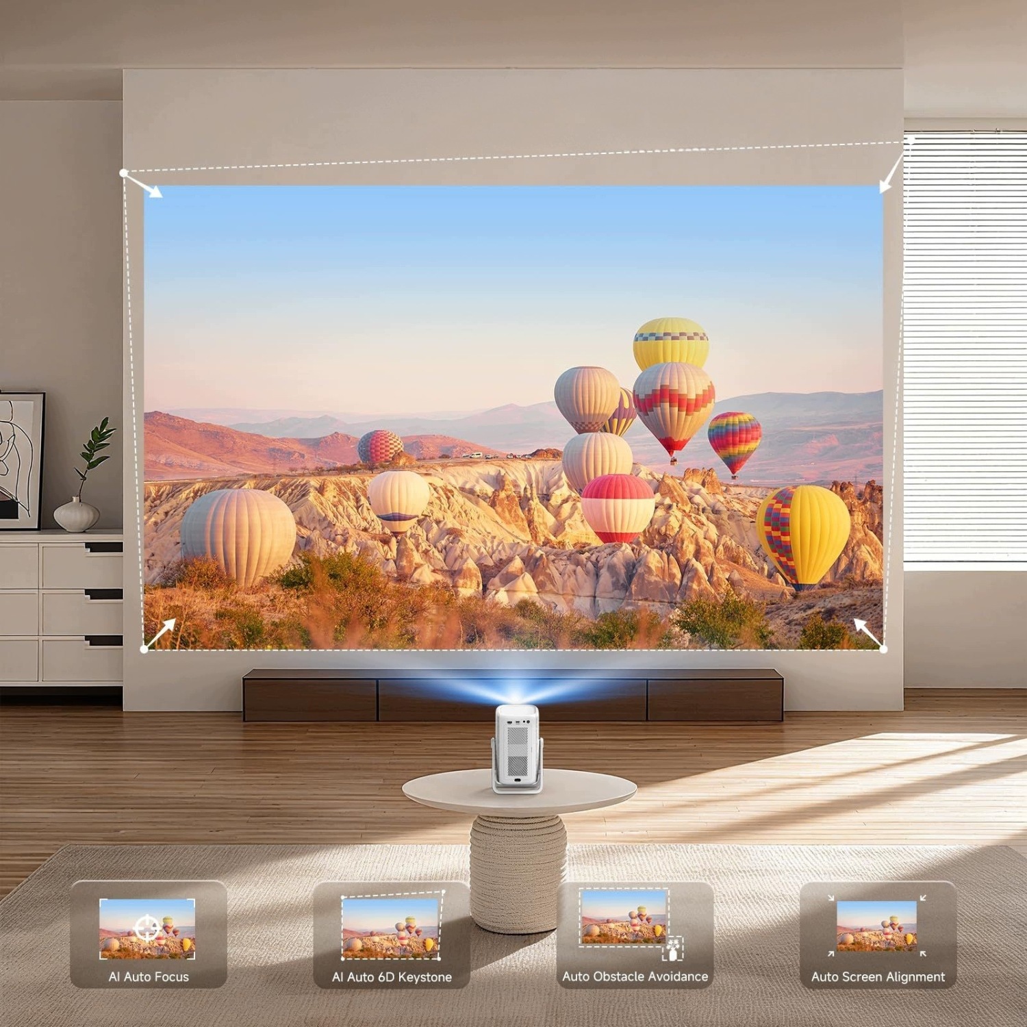 Projektor 4K WiFi Bluetooth autofokus- Netflix YouTube PrimeVideo & Dolby - obrazek 4